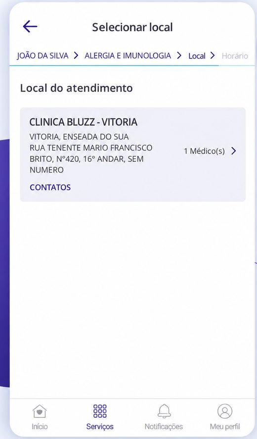 Escolha a unidade