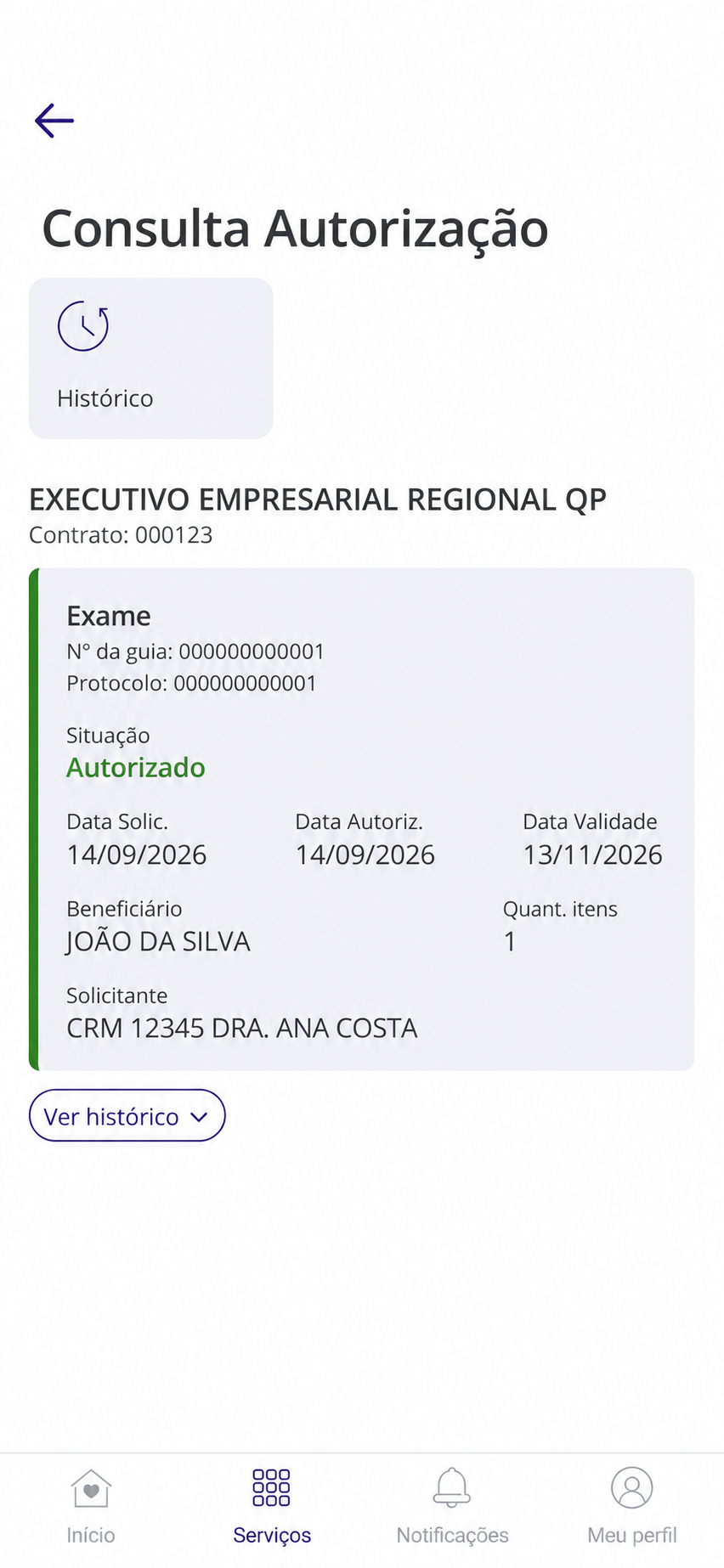 Consulta Autorização: Consulte suas autorizações