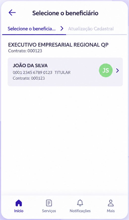 Escolha o beneficiário