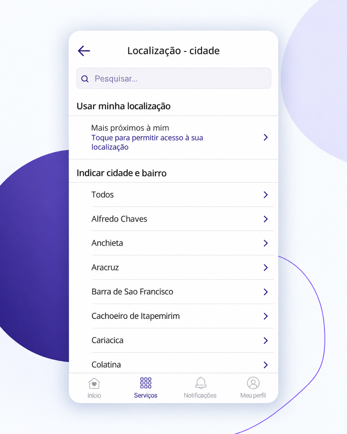 Rede Credenciada: Escolha a localização