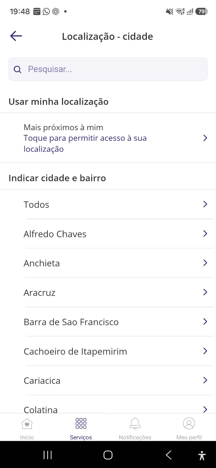 Rede Credenciada: Escolha a localização