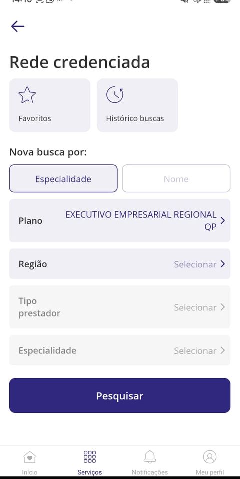 Busca na rede credenciada