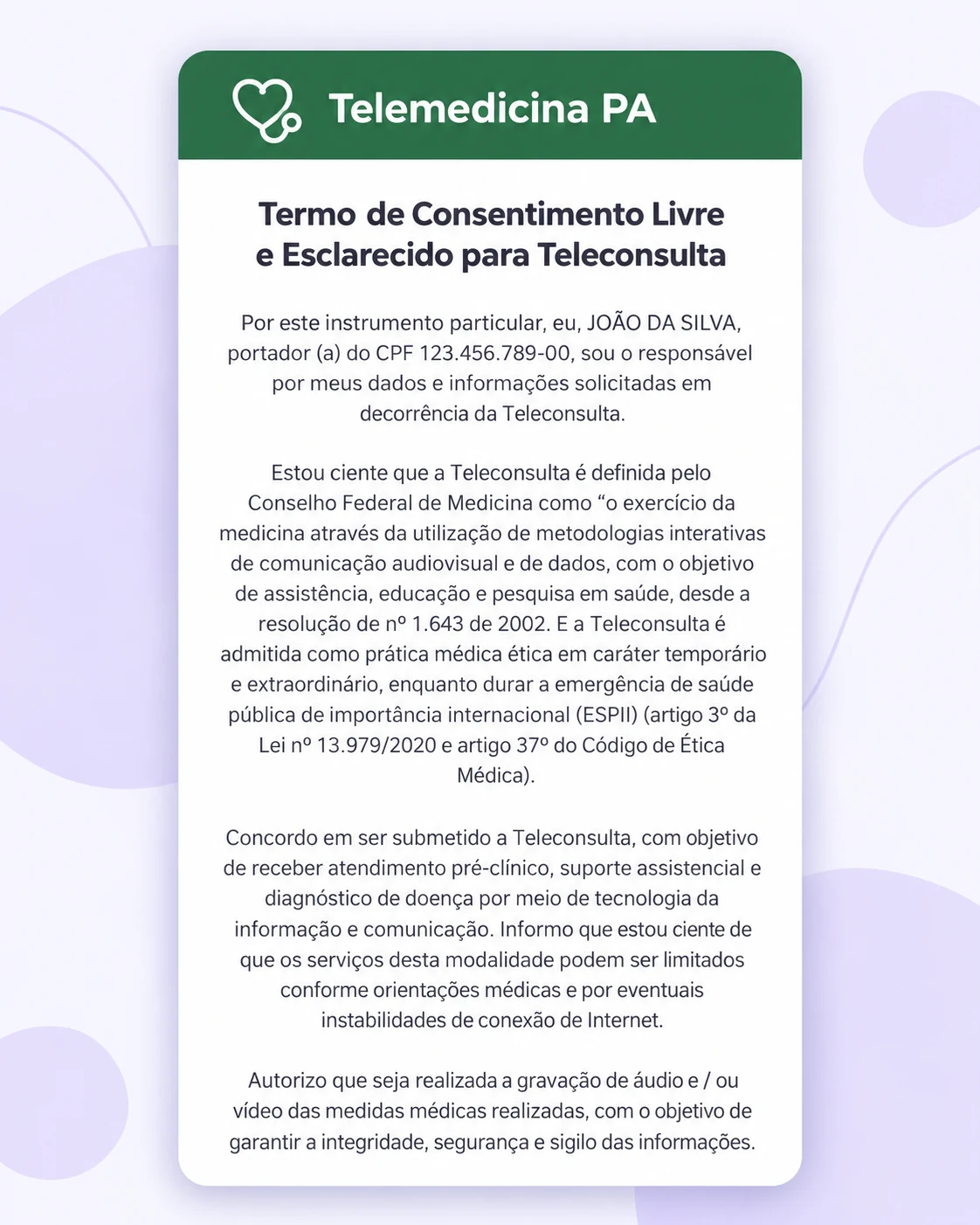 Termo de consentimento