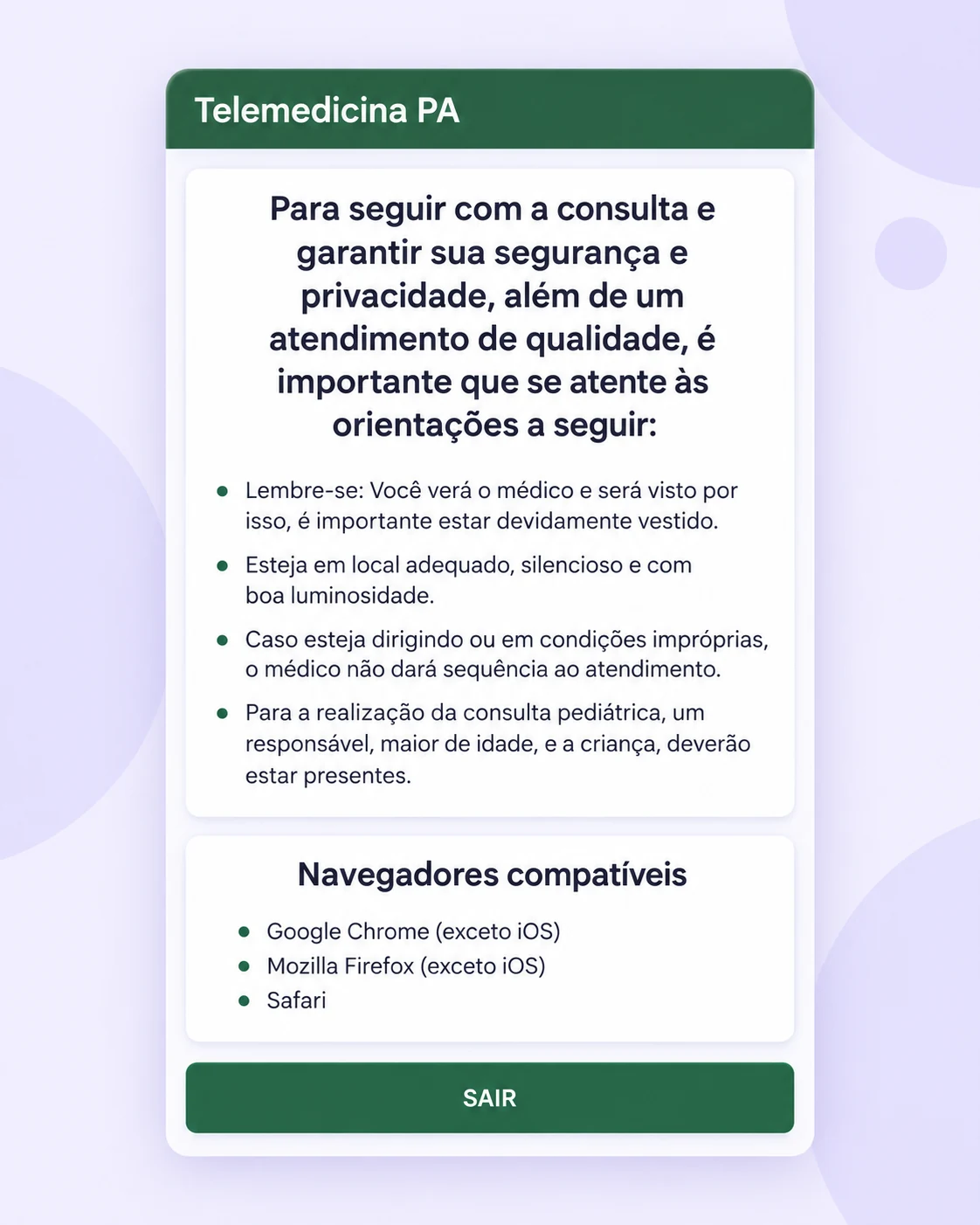 Orientações de teleconsulta